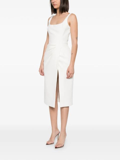 Blumarine gathered-detail mini dress - White