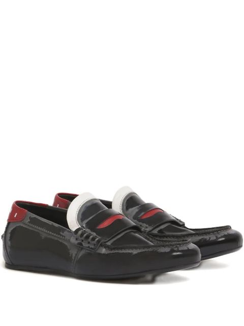 Marni penny-strap leather loafers - Black