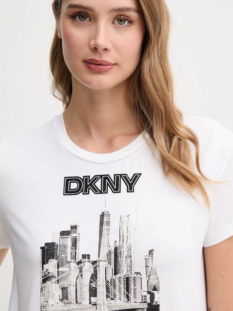 Dkny t-shirt damski kolor biały P52HOWNA