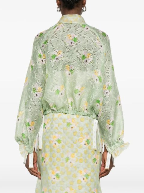 FENDI floral-print bomber jacket - Green