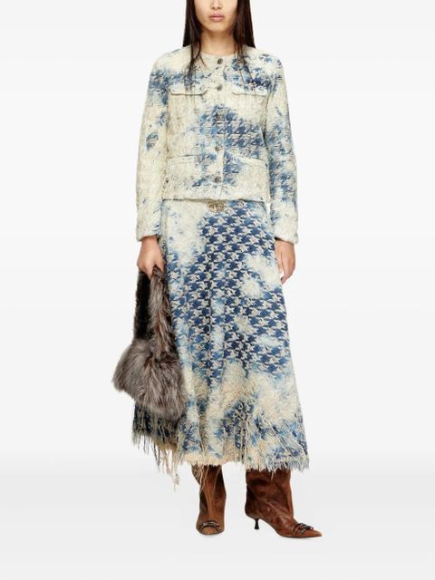 Diesel houndstooth frayed denim skirt - Blue - zdjęcie produktu nr 2