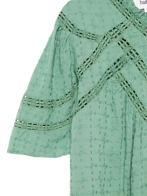 Ba&Sh lace-insert cotton top - Green