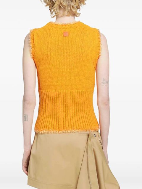 LOEWE fringed ribbed-knit vest - Orange