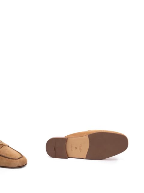 Prada logo-plaque flat mules - Neutrals