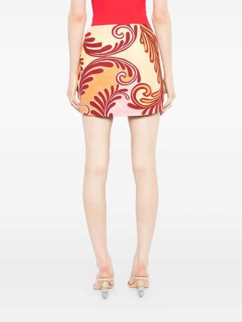 FARM Rio arabesque tie skirt - Red