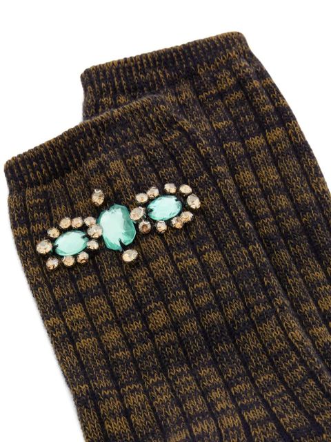 PINKO jewel-embellished ribbed socks - Grey - zdjęcie produktu nr 2