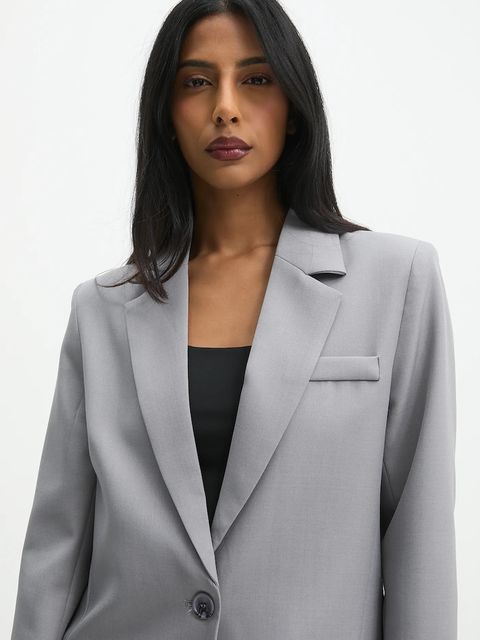 Answear.LAB komplet - marynarka i spódnicospodnie damski kolor szary