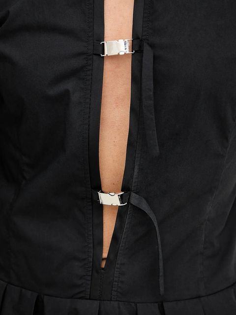 Pinko sukienka bawełniana kolor czarny mini rozkloszowana 105212 A2LD