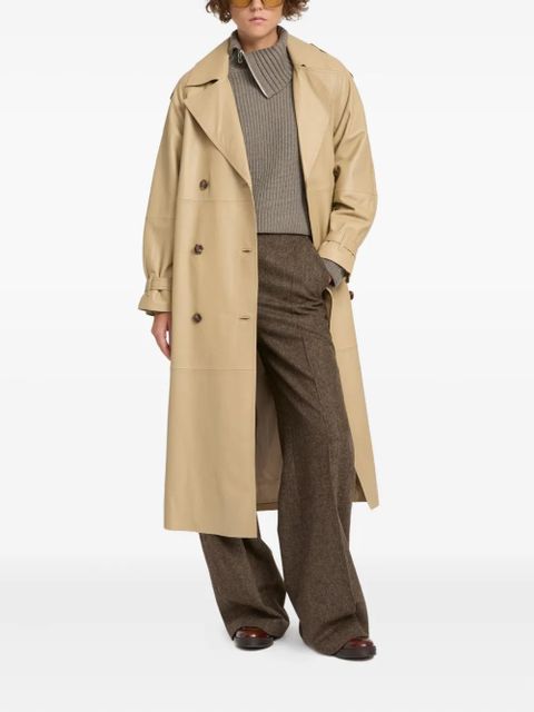 Yves Salomon belted leather trench coat - Neutrals