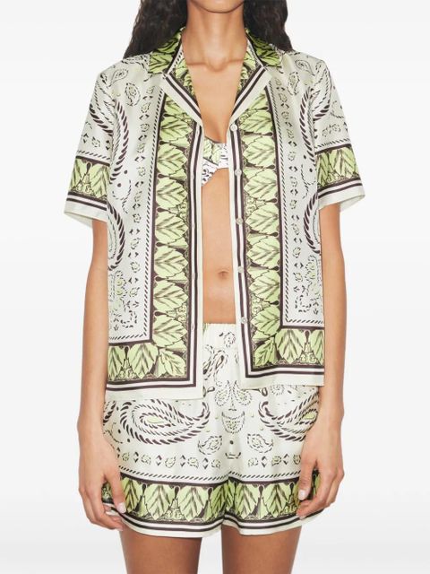 Tory Burch silk camp shorts - Neutrals - zdjęcie produktu nr 2