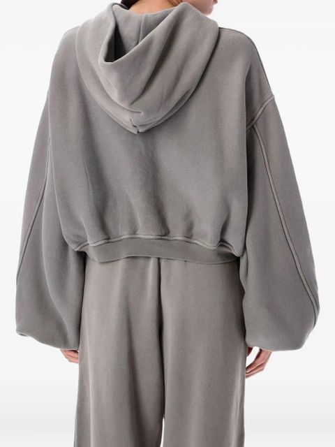 Alexander Wang zip-up crop hoodie - Grey - zdjęcie produktu nr 2