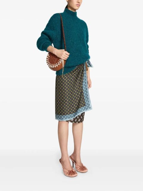 DRIES VAN NOTEN crocodile-effect braided-strap crossbody bag - Brown - zdjęcie produktu nr 2