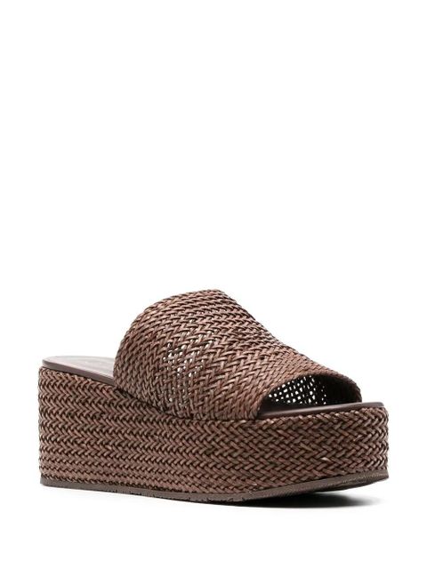 Casadei interwoven platform wedge sandals - Brown - zdjęcie produktu nr 2