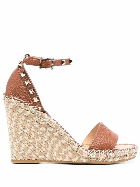 Valentino Garavani espadrille Rockstud wedge sandals - Brown - zdjęcie produktu nr 1