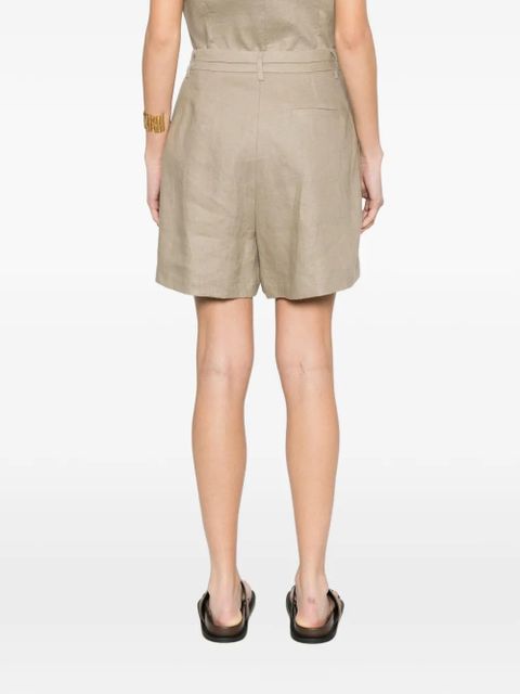 Eleh button pleated shorts - Neutrals