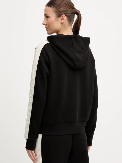 Guess bluza MARYELLA damska kolor czarny z kapturem gładka V5YQ00 KB3P2