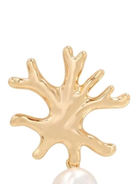 Self-Portrait coral pearl earrings - Gold - zdjęcie produktu nr 2