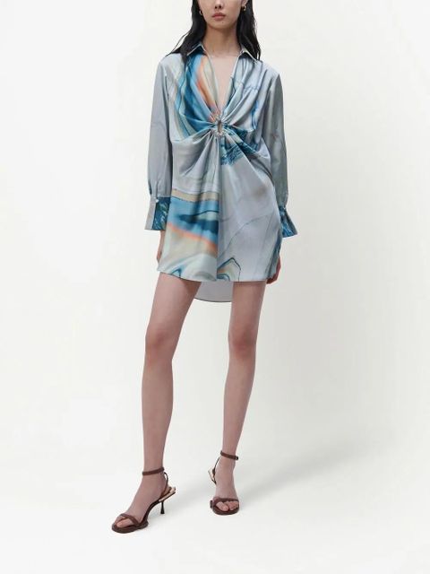 Simkhai Roma gathered-detail shirt dress - Blue - zdjęcie produktu nr 2