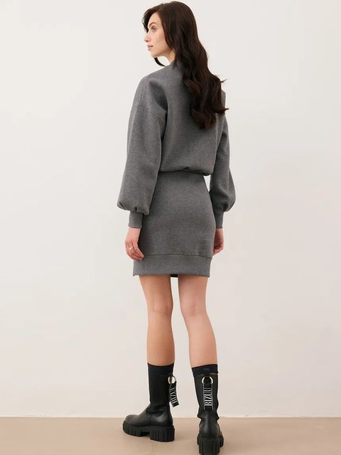 Bizuu sukienka CAGLIARI kolor szary mini oversize CAGLIARI GRAFITOWY