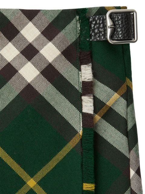 Burberry check-pattern wool skirt - Green - zdjęcie produktu nr 2