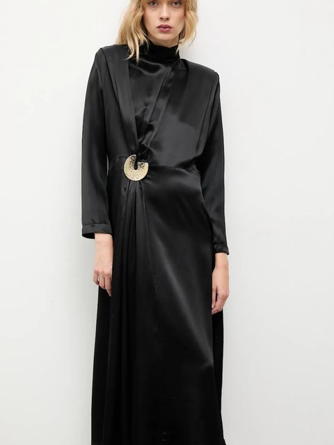 Answear.LAB sukienka kolor czarny maxi prosta - zdjęcie produktu nr 1