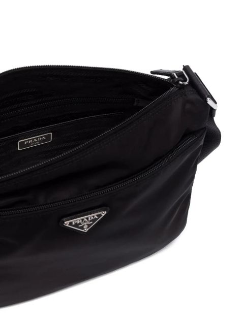 Prada Re-Nylon logo-plaque crossbody bag - Black
