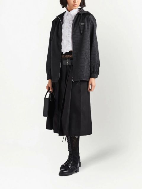 Prada Re-Nylon hooded blouson jacket - Black