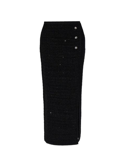 Alessandra Rich sequin-embellished knitted midi skirt - Black - zdjęcie produktu nr 1