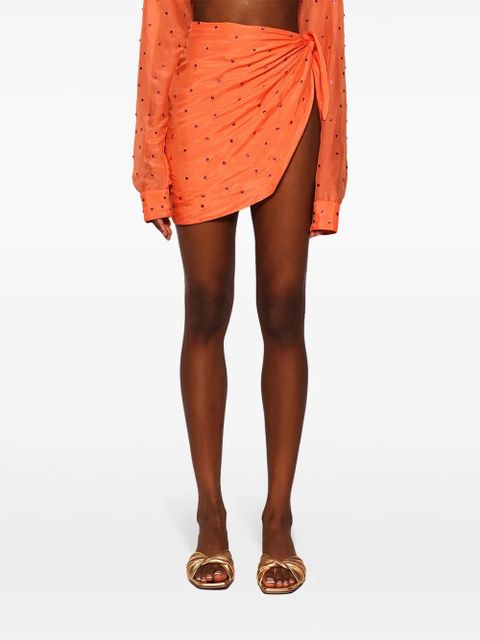 Oséree crystal-embellished mini skirt - Orange