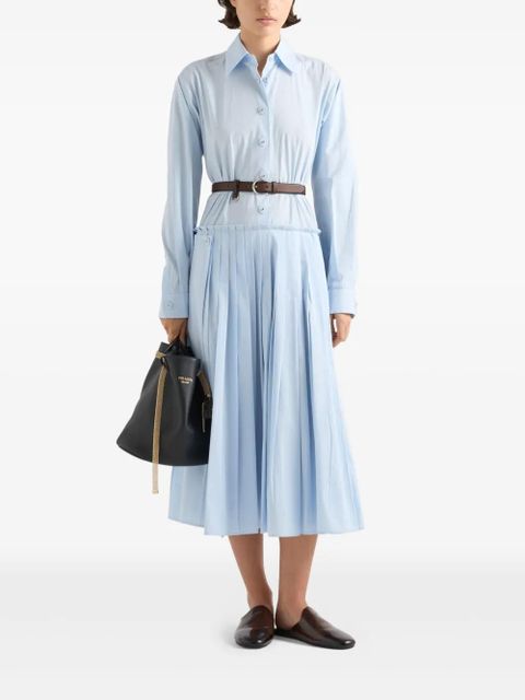Prada pleated poplin dress - Blue - zdjęcie produktu nr 2