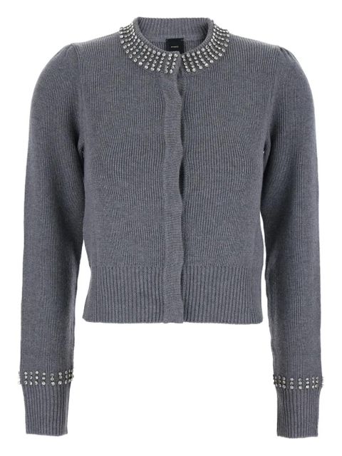 PINKO rhinestone-embellished cardigan - Grey - zdjęcie produktu nr 1