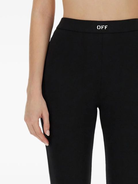 Off-White logo-print flared trousers - Black - zdjęcie produktu nr 2