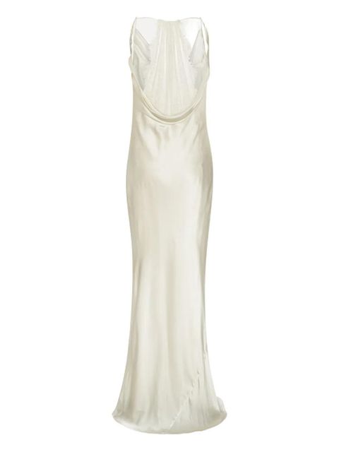 ROTATE BIRGER CHRISTENSEN cowl-neck lace-back gown - White