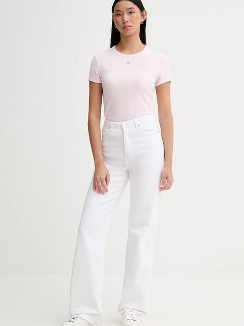 Tommy Jeans t-shirt damski kolor różowy DW0DW17383 - zdjęcie produktu nr 2