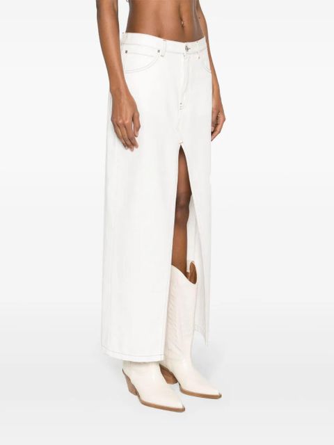 PINKO embroidered denim skirt - White