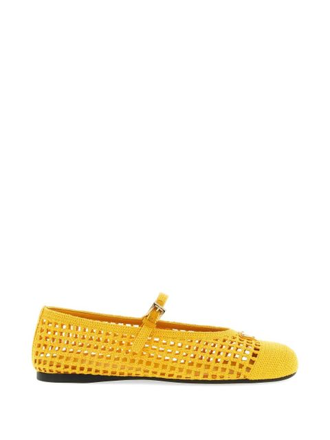 Prada crochet strap ballet flats - Yellow - zdjęcie produktu nr 1