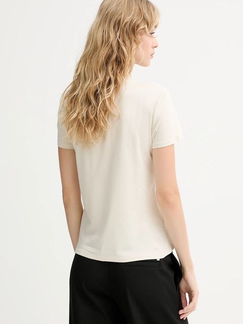 Calvin Klein t-shirt bawełniany damski kolor beżowy LV044C216G - zdjęcie produktu nr 2