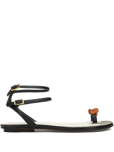 Lanvin knot-embellished flat sandals - Black - zdjęcie produktu nr 1