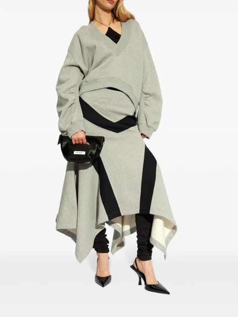 The Attico asymmetric cotton midi skirt - Grey - zdjęcie produktu nr 2