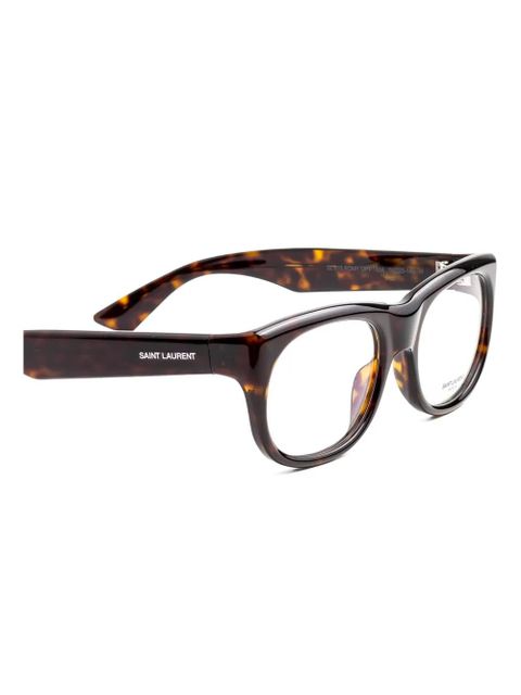 Saint Laurent Eyewear tortoiseshell-effect glasses - Brown