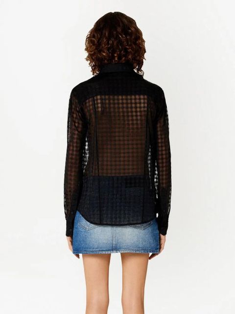 AMI Paris semi-sheer long-sleeve shirt - Black