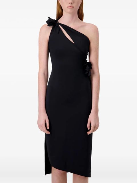 Coperni asymmetric mini flower dress - Black