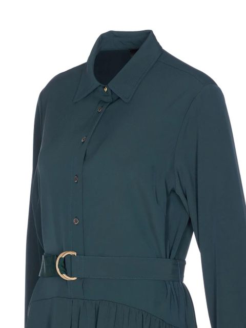 PINKO belted shirt mini dress - Green