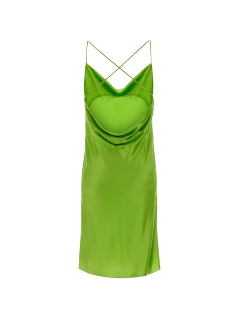 Saint Laurent cowl-neck satin mini dress - Green - zdjęcie produktu nr 2