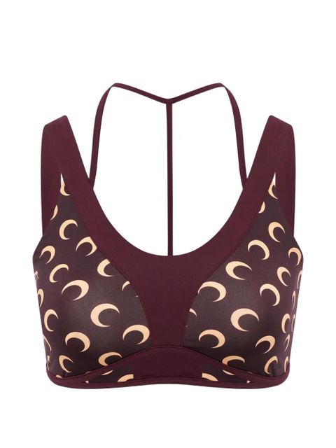 Marine Serre Athleisure moon-printed bra top - Red - zdjęcie produktu nr 1