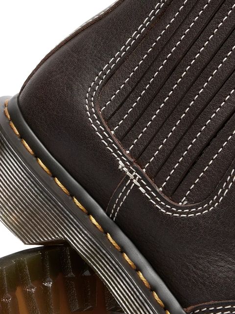 Dr. Martens sztyblety skórzane 2976 Leonore II damskie kolor brązowy na platformie lekko ocieplone DM41418200