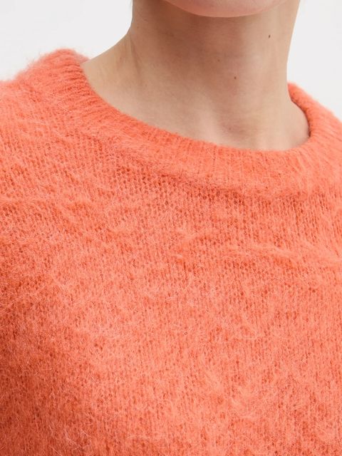 United Colors of Benetton sweter z dodatkiem moheru damski kolor pomarańczowy 1VAAD10F4