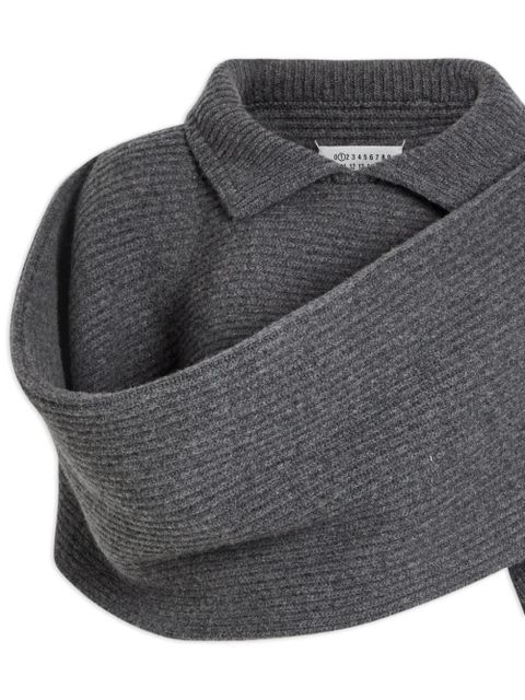 Maison Margiela collared ribbed-knit scarf - Grey - zdjęcie produktu nr 2