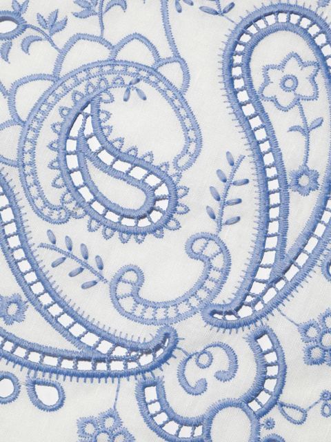 Self-Portrait paisley-embroidered maxi skirt - White