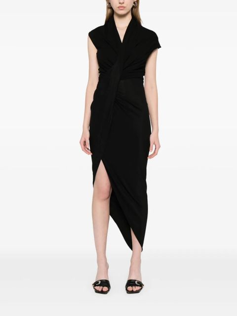 Balenciaga draped midi dress - Black